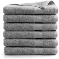 DoubleDry Hotel Collectie - Badlakens - 6 stuks - 70x140 cm - lichtgrijs