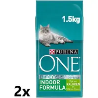 Purina One - Indoor Formula - Kalkoen - Kattenvoer - 2x1.5 kg