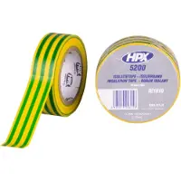 Hpx PVC isolatietape | Geel/Groen | 19mm x 10m - IE1910 | 200 stuks IE1910