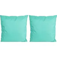 Anna's Collection 6x Bank/sier kussens voor binnen en buiten in de kleur aquablauw/groen 45 x 45 cm - Tuin/huis kussens