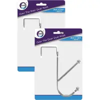 Did 3x stuks deurhangers met dubbele kapstokhaak RVS 16 x 13 cm - Ruimtebesparende ophanghaken