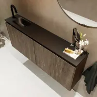 Mondiaz TURE 120cm toiletmeubel dark brown. EDEN wastafel urban links 1 kraangat