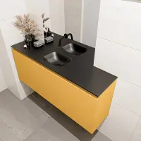 Mondiaz OLAN 120cm toiletmeubel ocher. LEX wastafel urban midden geen kraangat