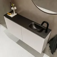 Mondiaz ture 100 cm toiletmeubel linen. Eden wastafel urban rechts 1 kraangat