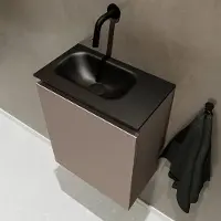 Mondiaz ture 40 cm toiletmeubel smoke. Eden wastafel urban links geen kraangat