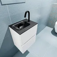 Mondiaz ada 40 cm toiletmeubel talc. Lex wastafel urban links 1 kraangat