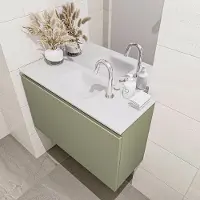 Mondiaz olan 80 cm toiletmeubel army. Lex wastafel talc midden 1 kraangat