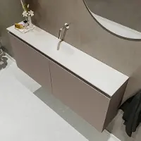 Mondiaz ture 120 cm toiletmeubel smoke. Eden wastafel talc midden geen kraangat