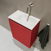 Mondiaz ture 40 cm toiletmeubel fire. Eden wastafel talc rechts geen kraangat