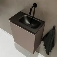Mondiaz TURE 40cm toiletmeubel smoke. EDEN wastafel urban rechts geen kraangat