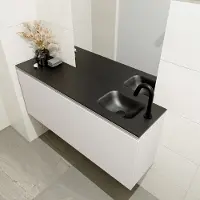 Mondiaz OLAN 120cm toiletmeubel linen. LEX wastafel urban rechts 1 kraangat