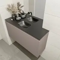 Mondiaz Olan 100cm toiletmeubel smoke met wastafel urban midden geen kraangat