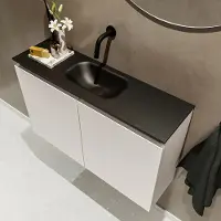 Mondiaz TURE 80cm toiletmeubel linen. EDEN wastafel urban midden geen kraangat