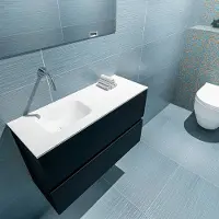 Mondiaz ada 80 cm toiletmeubel urban. Lex wastafel talc links zonder kraangat
