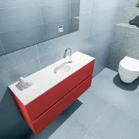 Mondiaz ADA 100cm toiletmeubel fire. LEX wastafel talc midden 1 kraangat