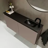 Mondiaz TURE 100cm toiletmeubel smoke. EDEN wastafel urban rechts 1 kraangat