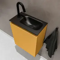 Mondiaz TURE 40cm toiletmeubel ocher. EDEN wastafel urban rechts 1 kraangat