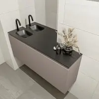 Mondiaz OLAN 120cm toiletmeubel smoke. LEX wastafel urban links 1 kraangat