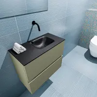 Mondiaz ada 60 cm toiletmeubel army. Lex wastafel urban rechts zonder kraangat