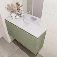 Mondiaz olan 100 cm toiletmeubel army. Lex wastafel talc midden geen kraangat