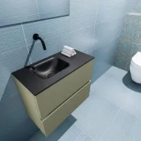 Mondiaz ada 60 cm toiletmeubel army. Lex wastafel urban links zonder kraangat