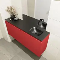 Mondiaz OLAN 120cm toiletmeubel fire. LEX wastafel urban rechts geen kraangat