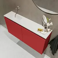 Mondiaz ture 100 cm toiletmeubel fire. Eden wastafel talc links geen kraangat