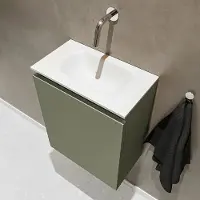 Mondiaz TURE 40cm toiletmeubel army. EDEN wastafel talc midden geen kraangat
