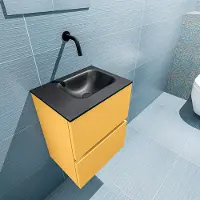 Mondiaz ada 40 cm toiletmeubel ocher. Lex wastafel urban rechts zonder kraangat