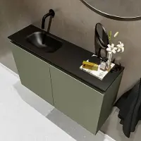 Mondiaz ture 80 cm toiletmeubel army. Eden wastafel urban links geen kraangat
