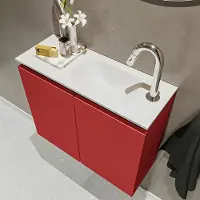 Mondiaz TURE 60cm toiletmeubel fire. EDEN wastafel talc rechts 1 kraangat