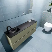 Mondiaz ADA 120cm toiletmeubel army. LEX wastafel urban links 1 kraangat