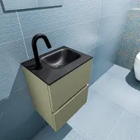 Mondiaz ADA 40cm toiletmeubel army. LEX wastafel urban rechts 1 kraangat