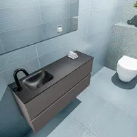 Mondiaz Ada 100cm toiletmeubel dark grey met wastafel urban links 1 kraangat