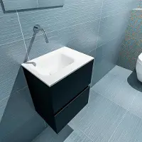 Mondiaz ADA 40cm toiletmeubel urban. LEX wastafel talc links zonder kraangat