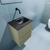 Mondiaz ADA 40cm toiletmeubel army. LEX wastafel urban rechts zonder kraangat
