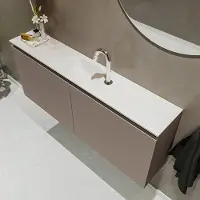 Mondiaz ture 120 cm toiletmeubel smoke. Eden wastafel talc midden 1 kraangat