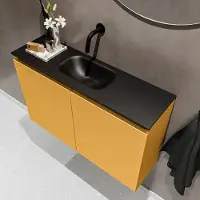 Mondiaz TURE 80cm toiletmeubel ocher. EDEN wastafel urban midden geen kraangat