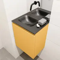 Mondiaz OLAN 40cm toiletmeubel ocher. LEX wastafel urban links geen kraangat