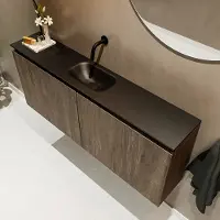 Mondiaz ture 120 cm toiletmeubel dark brown. Eden wastafel urban midden geen kraangat