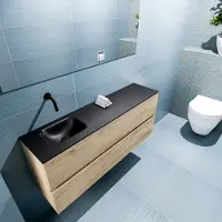 Mondiaz ADA 120cm toiletmeubel washed oak. LEX wastafel urban links zonder kraangat