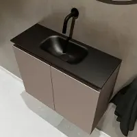 Mondiaz ture 60 cm toiletmeubel smoke. Eden wastafel urban midden geen kraangat