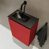 Mondiaz TURE 40cm toiletmeubel fire. EDEN wastafel urban links geen kraangat