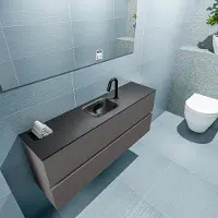Mondiaz ada 120 cm toiletmeubel dark grey. Lex wastafel urban midden 1 kraangat