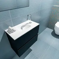 Mondiaz ADA 60cm toiletmeubel urban. LEX wastafel talc midden 1 kraangat