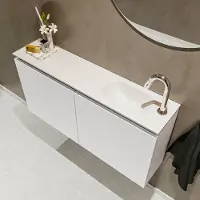 Mondiaz TURE 100cm toiletmeubel talc. EDEN wastafel talc rechts 1 kraangat