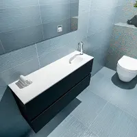 Mondiaz ADA 100cm toiletmeubel urban. LEX wastafel talc rechts 1 kraangat