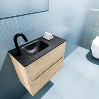 Mondiaz ADA 60cm toiletmeubel washed oak. LEX wastafel urban links 1 kraangat