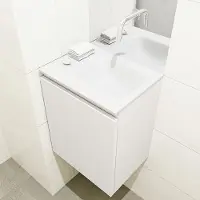 Mondiaz Olan 40cm toiletmeubel linen met wastafel talc rechts geen kraangat