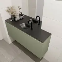 Mondiaz olan 120 cm toiletmeubel army. Lex wastafel urban midden 1 kraangat